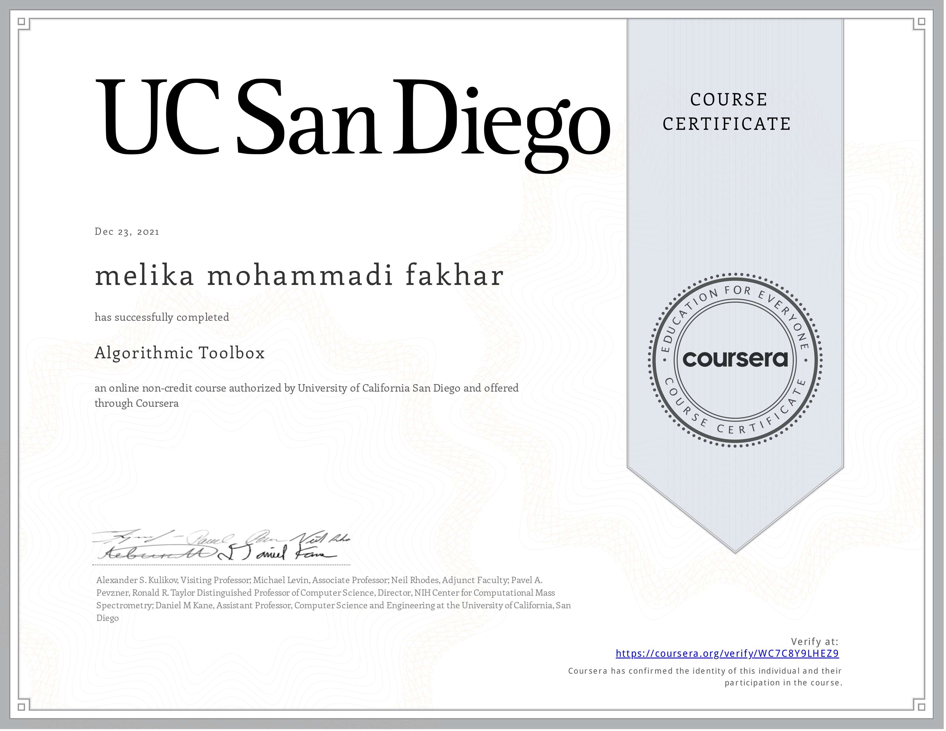 Certificate 1